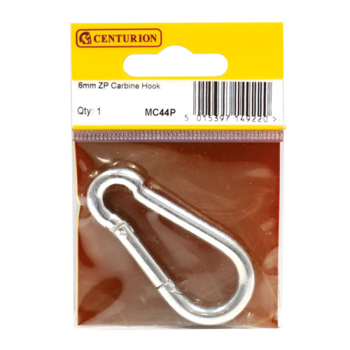 Carbine Hook, Zinc Plated, 6mm x 60mm