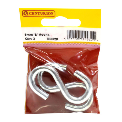 Steel Ess Hooks, Zinc Plated, 6mm x 60mm
