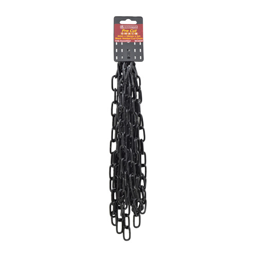 Steel Welded Straight Link Pre Cut Chain, Black, 4mm x 26mm x 5m