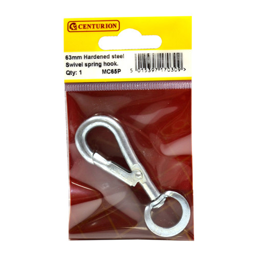 Steel Swivel Spring Hook, Zinc Plated, 6mm x 65mm