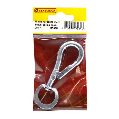 Steel Swivel Spring Hook, Zinc Plated, 7mm x 70mm