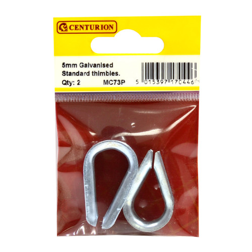 Steel Wire Rope Thimbles, Galvanised, 5mm