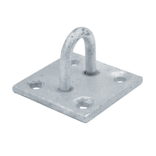 Steel Staple On Plate, Galvanised, 6mm x 50mm