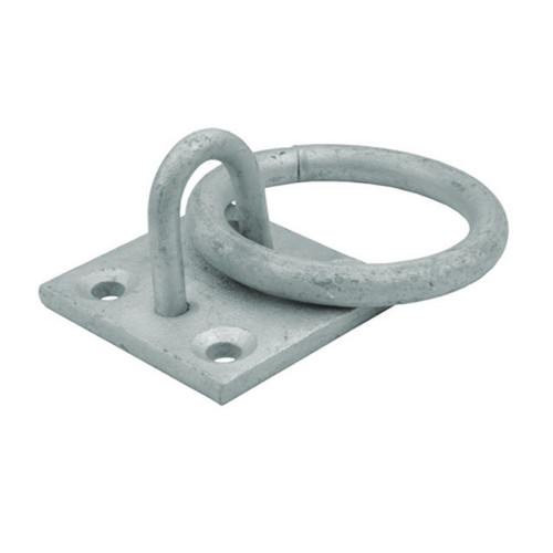 Steel Ring On Plate, Galvanised, 8mm x 50mm