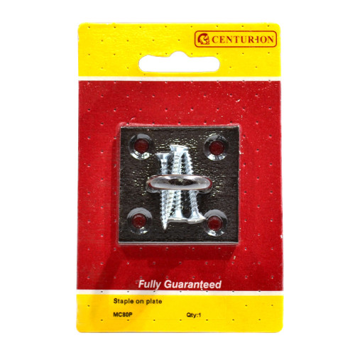 Steel Staple On Plate, Black, 6mm x 50mm