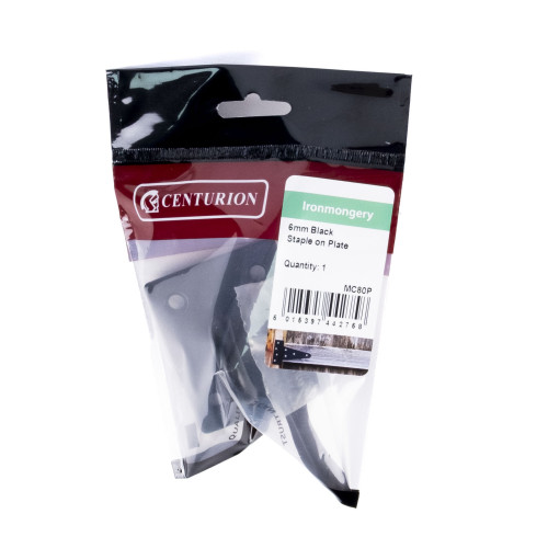 Steel Staple On Plate, Black, 6mm x 50mm