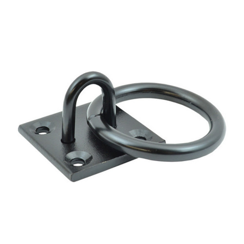 Steel Ring On Plate, Black, 8mm x 50mm