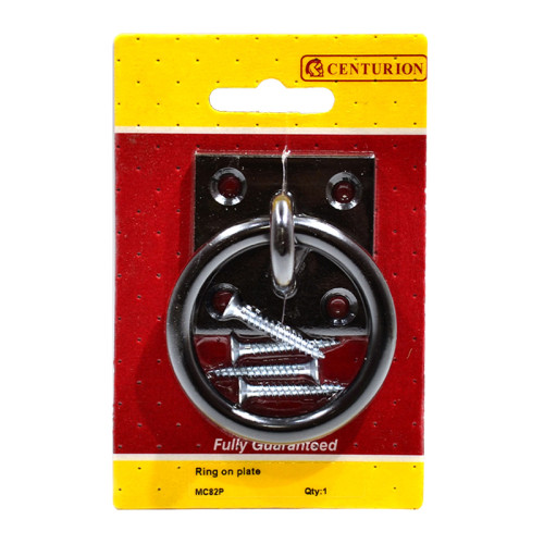 Steel Ring On Plate, Black, 8mm x 50mm