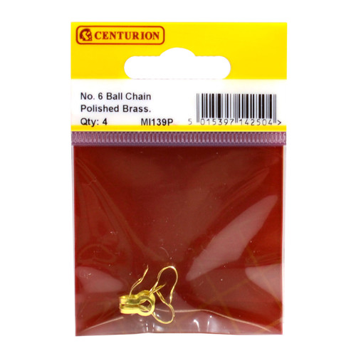 Solid Brass Ball Chain End Attachment, Polished Brass, No.6