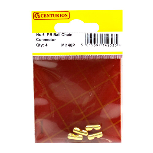 Solid Brass Ball Chain Connector, Polished Brass, No.6