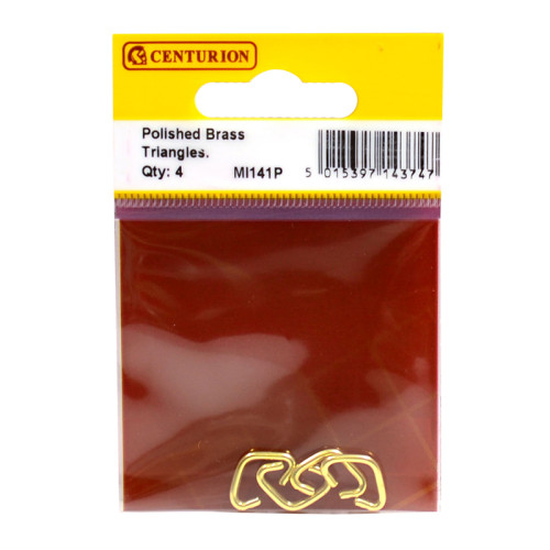 Solid Brass Triangles, Polished Brass, 1.8mm, 15g