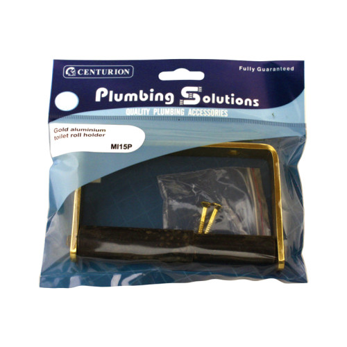Centurion Toilet Roll Holder, Satin Gold Finish