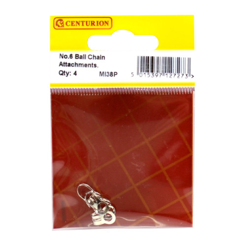 Solid Brass Ball Chain End Attachment, Nickel Plated, No.6