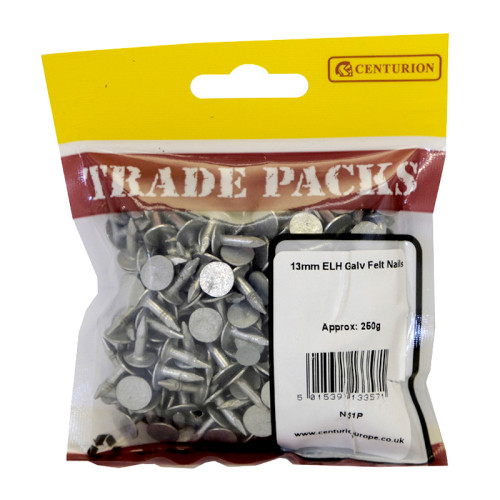 Galvanised Extra Large Head Felt Nails - 20mm X 3.00mm, 250g Pack - For Roofing Felt, Insulation & More
