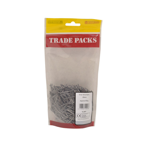 Bright Oval Wire Nails, 25mm x 2.5mm