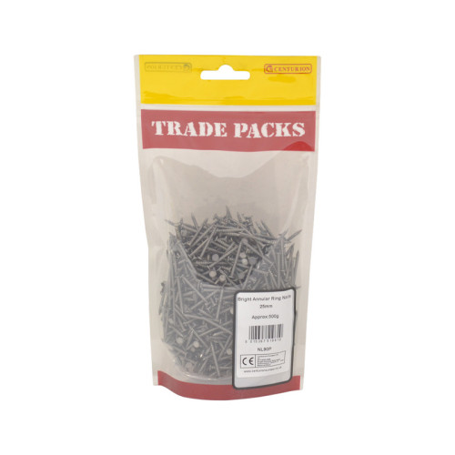 Annular Ring Nails, 25mm x 2mm, Bright Zinc Plated