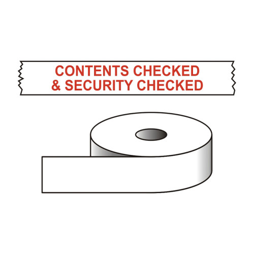 Contents Checked & Security Sealed Printed Tape - 50mm x 66m