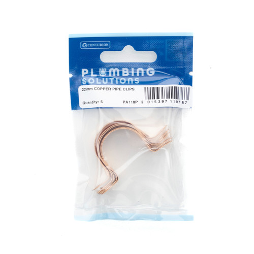 22mm Copper Pipe Clips (Pack of 5)