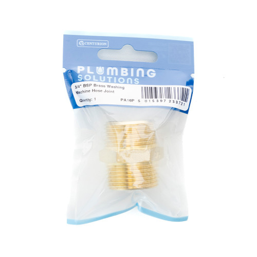 3/4" x 3/4" BSP Brass Washing Machine Hose Jointer