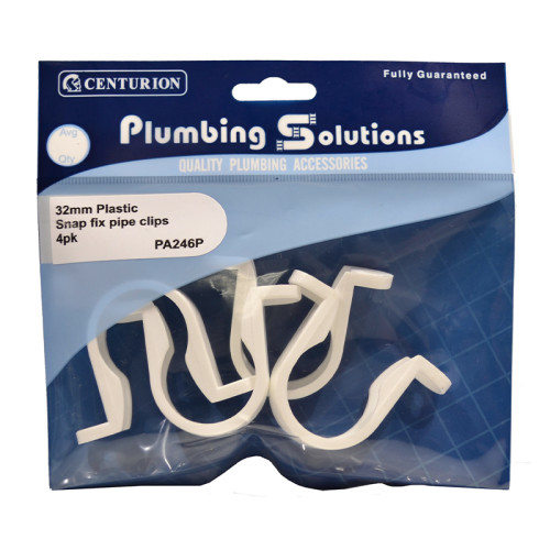 32mm Waste Pipe Clips (Pack of 4)