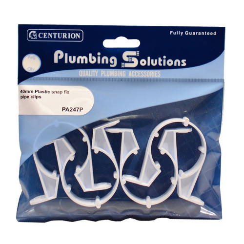 40mm Waste Pipe Clips (Pack of 4)