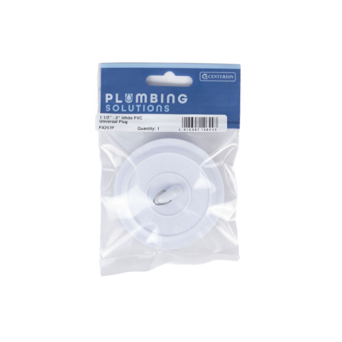 Plug - Sink Bath - White - 1 1/2" - 2" PVC Universal