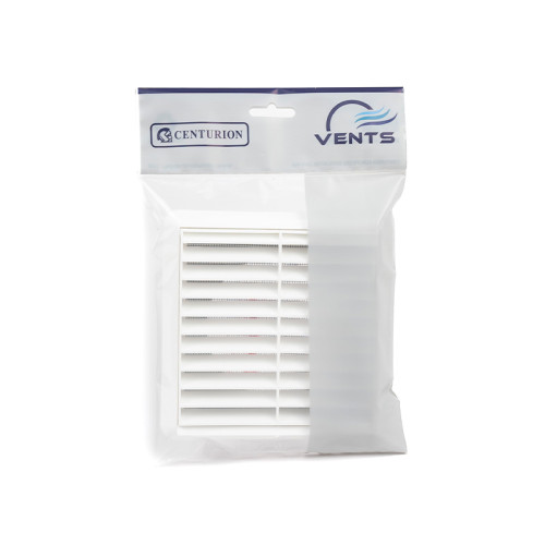 Louvred Grille with Flyscreen - White - 100mm