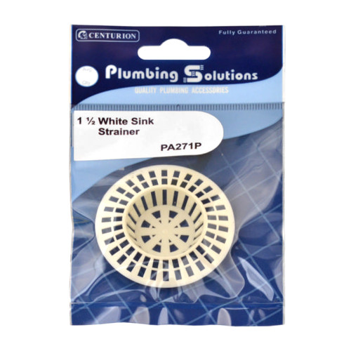 Centurion White Plastic Sink Strainer, 1 1/2"