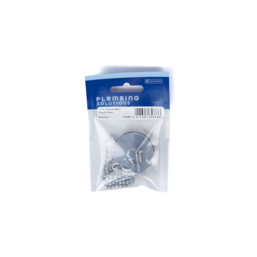 1 1/2 Chrome Plated Basin Plug & Chain (Pack of 2)