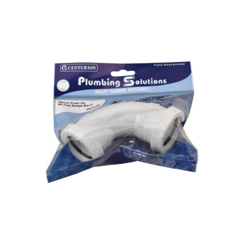 40mm Push Fit 90 Deg Swept Bend
