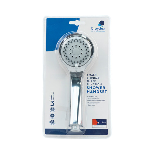 Shower Head - 3 Mode Spray - Chrome