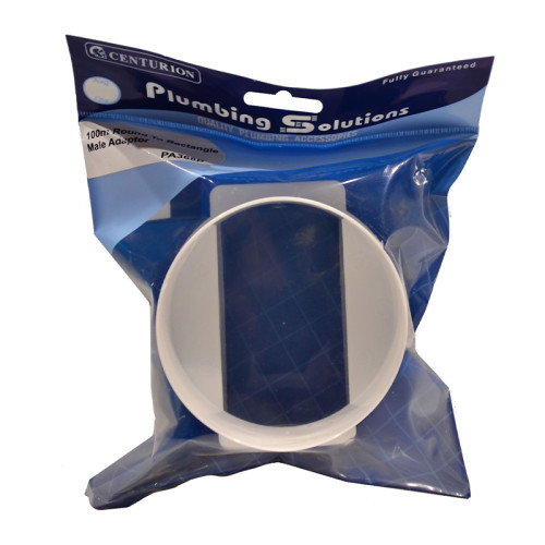 100mm Round to Rectangle Male Adaptor