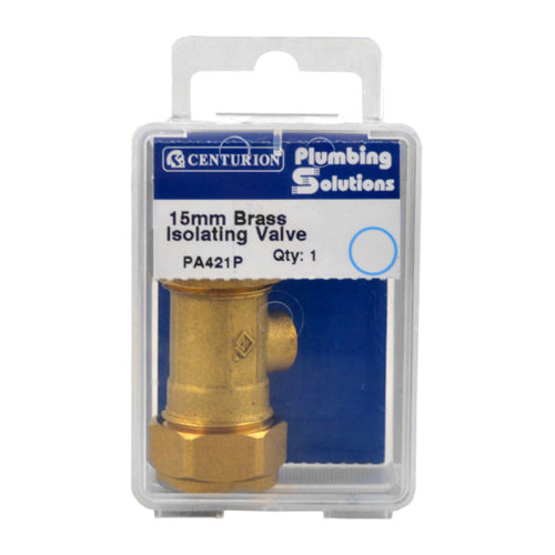 15mm Isolating Value - Screw Tyupe Shut Off - Brass