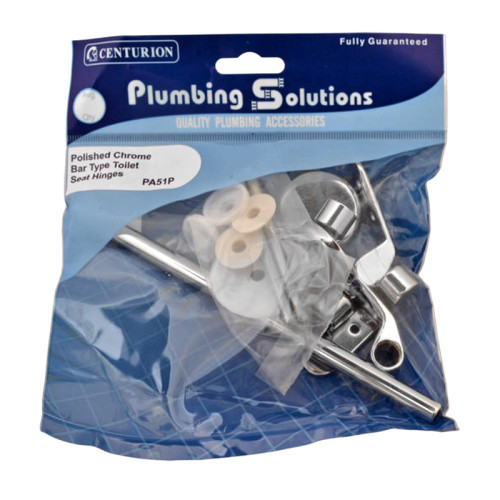 Centurion Bar Type Toilet Seat Hinges, Polished Chrome