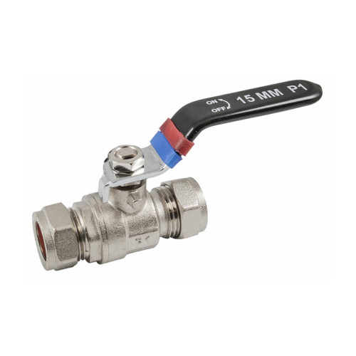22mm Lever Ball Valve with Red/Blue ID Rings 