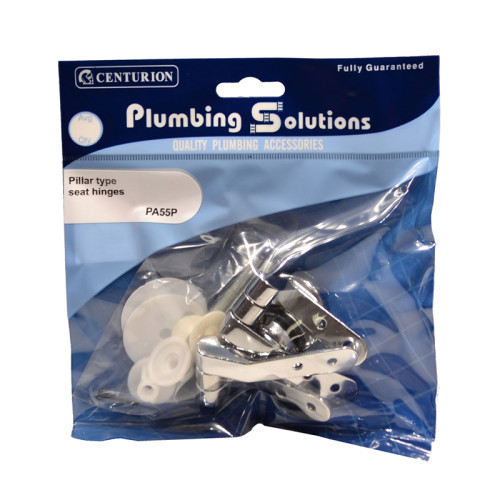 Centurion Pillar Type Toilet Seat Hinges, Polished Chrome