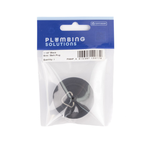 Sink & Bath Plug - 1 1/2" - Black