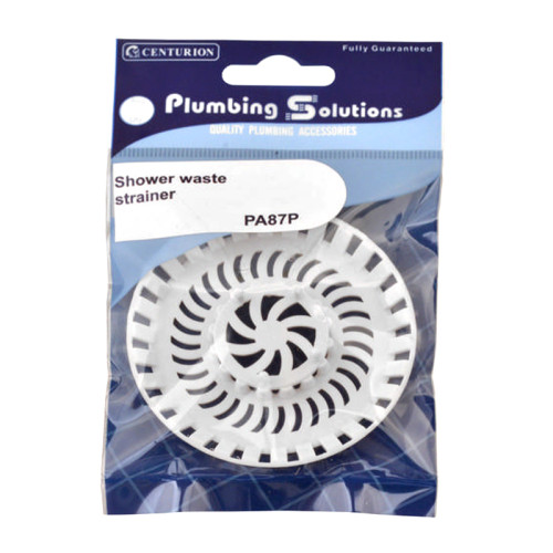 80mm Plastic Bath/Shower Strainer - White