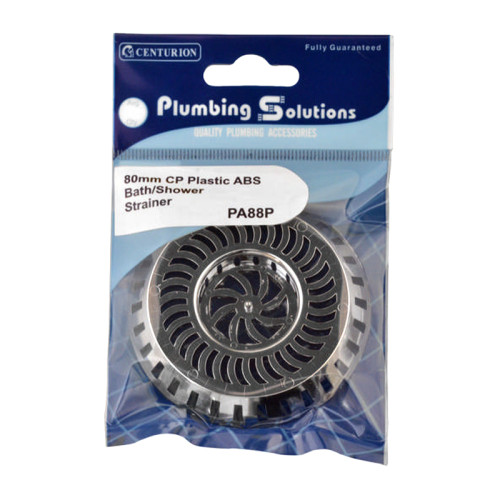 80mm Plastic Bath/Shower Strainer - Chrome Plated