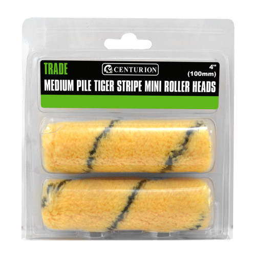 Trade Medium Pile Tiger Stripe Mini Rollers, 100mm / 4" (Set of 2)