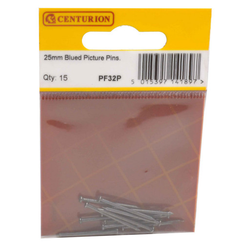 25mm Blued Picture Pins (Pack of 15)