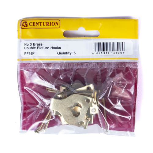 No 3 EB Double Picture Hooks (Pack of 5)