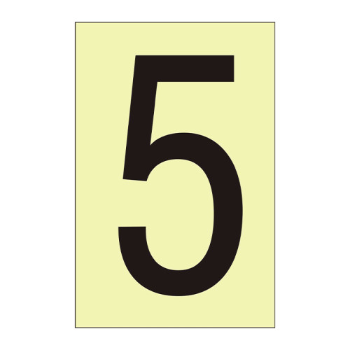 Character '5' - Photoluminescent Vinyl - 50mm