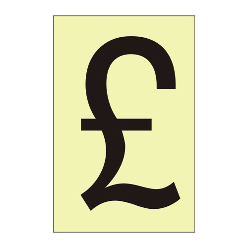 Character 'Â£' - Photoluminescent Vinyl - 50mm