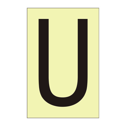 Character 'U' - Photoluminescent Vinyl - 50mm