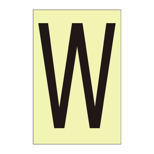 Character 'W' - Photoluminescent Vinyl - 50mm