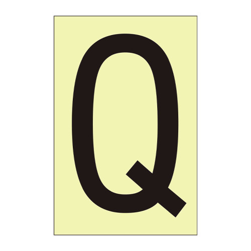 Character 'Q' - Photoluminescent Vinyl - 75mm