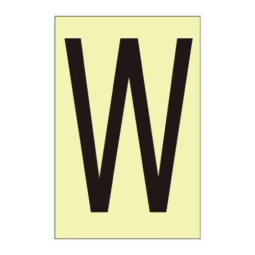 Character 'W' - Photoluminescent Vinyl - 75mm