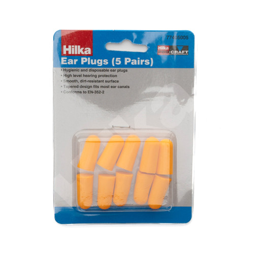 Disposable Ear Plugs - Pack of 5 Pairs