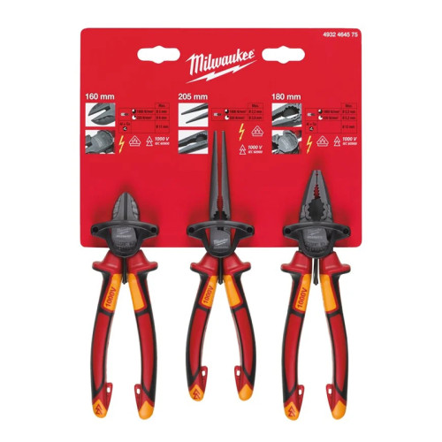 MILWAUKEEVDE 3pcs Plier Set